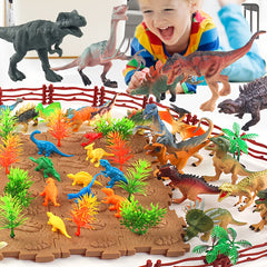 26pcs Dinosaur Toy Set for Kids with T Rex Triceratops