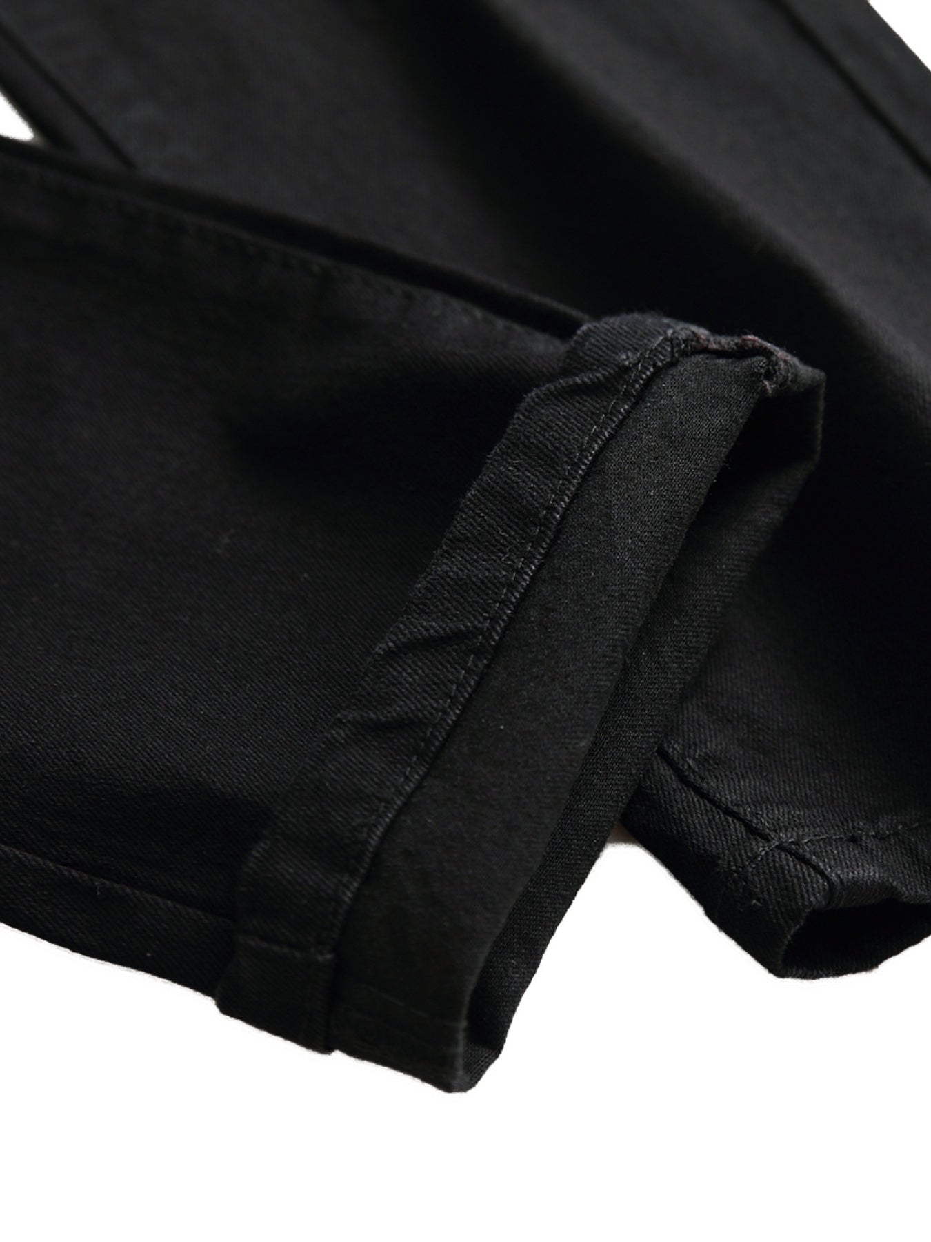 Men's Solid Stretch Slim Ripped Jeans