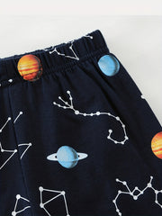 Boys Planets Pajamas Set Short Sleeves Tops & Bottoms