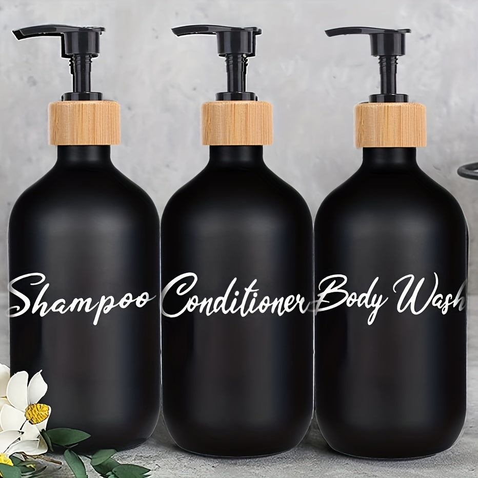 3pcs Bathroom Soap Dispenser Shower Shampoo Gel Bottle