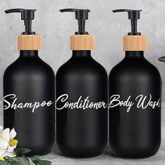 3pcs Bathroom Soap Dispenser Shower Shampoo Gel Bottle