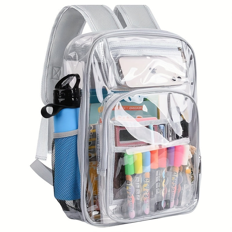 Clear Backpack Heavy Duty PVC See Through with Reinforced Straps