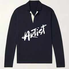 Artist Knit Polo Men's Pullover Sweater Winter Autumn