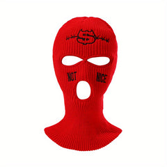 Embroidered Ski Mask Beanie Hip Hop Balaclava Y2K Full Face Cover