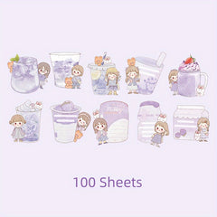 100 Sheets Cartoon Note Paper for Student Handbooks and Decorations