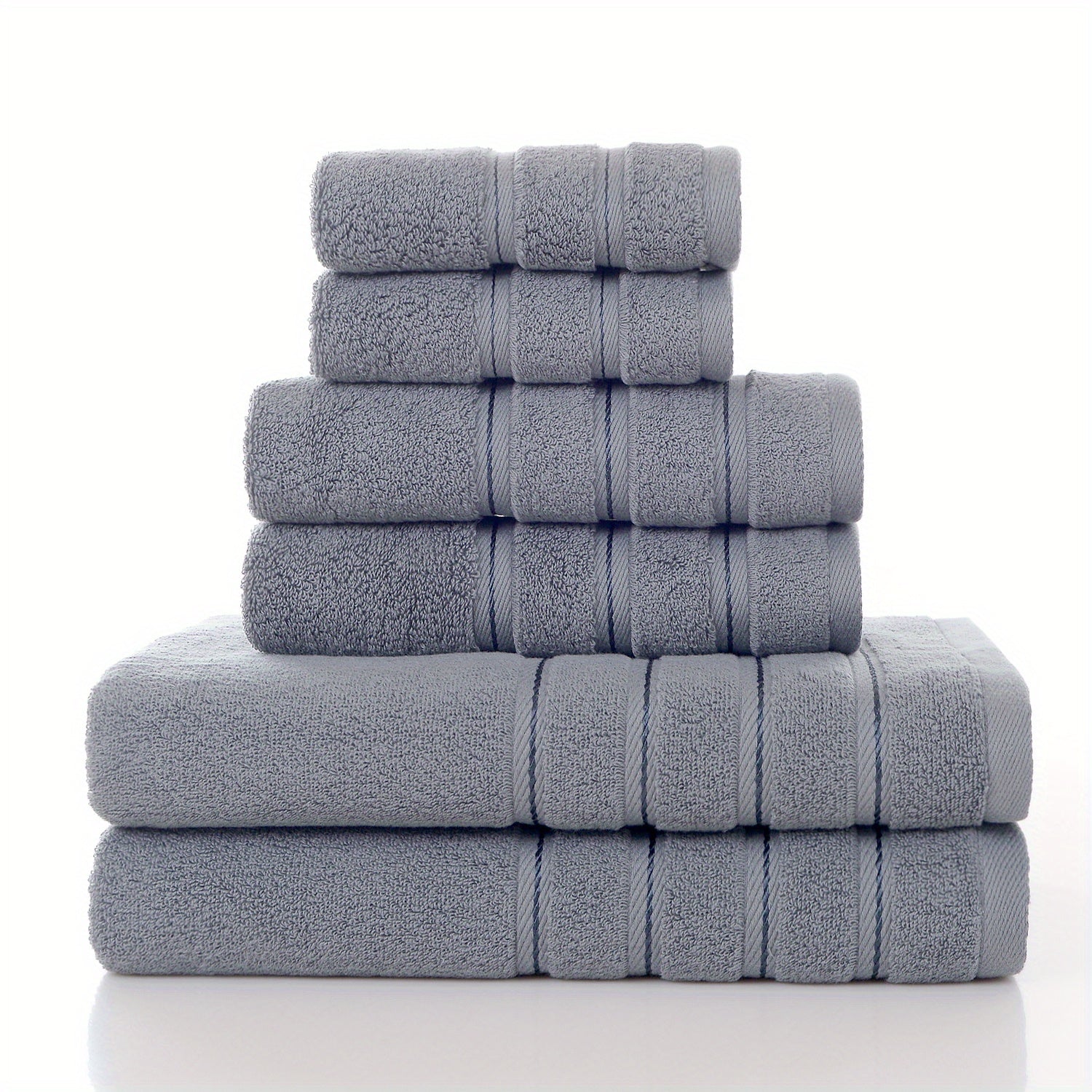 6pc Pure Cotton Towel Set for Bathroom