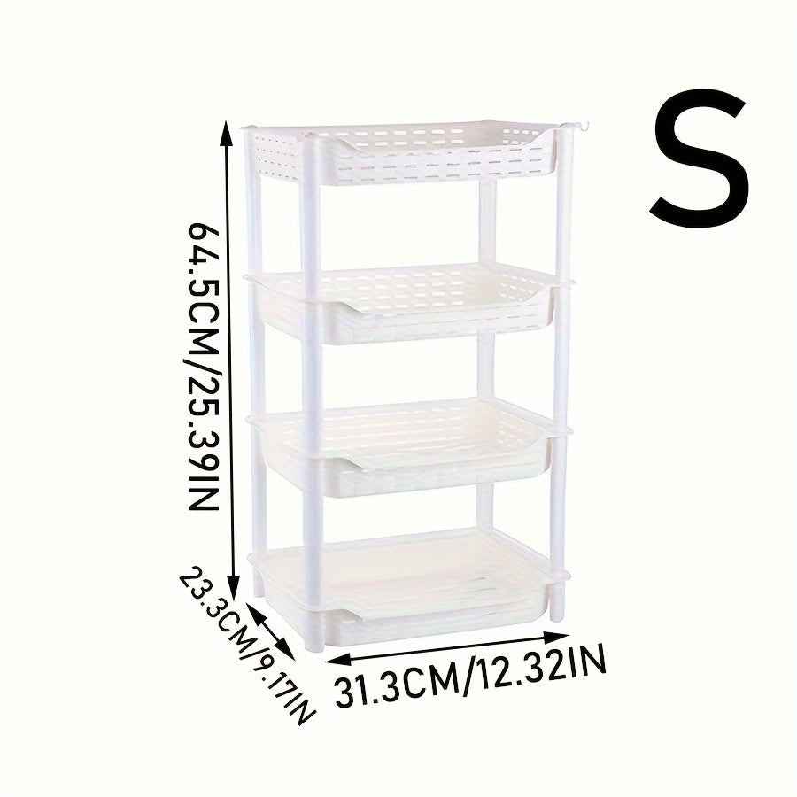 Plastic Storage Rack with Wheels for Snacks Toys Kitchen Seasoning Sto