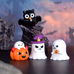 Halloween Wizard Ghost Crystal Ball Decoration 2-3in Pumpkin Ghost Trinket