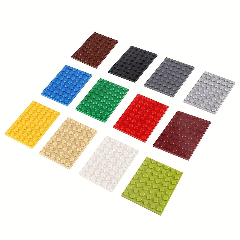 5 Small Building Block Base Plates 6X8 Studded Blocks Puzzle Set
