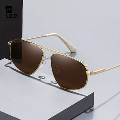 Men's Polarized Polygon Aviator Sunglasses