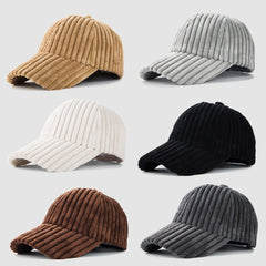 Casual Striped Teddy Thermal Baseball Cap