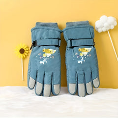 Kids Cartoon Ski Gloves Waterproof & Windproof Warm Gloves Age 8-11