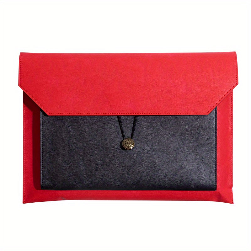 Business Faux Leather A4 File Bag Durable Extra Thick File Bag