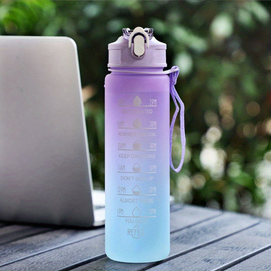 32oz Leakproof Water Bottle with Time Marker and Straw
