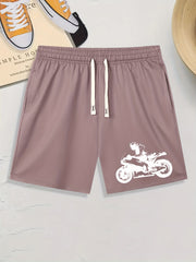 Men's Graphic Motorbike Shorts Breathable Drawstring Summer Outdoor