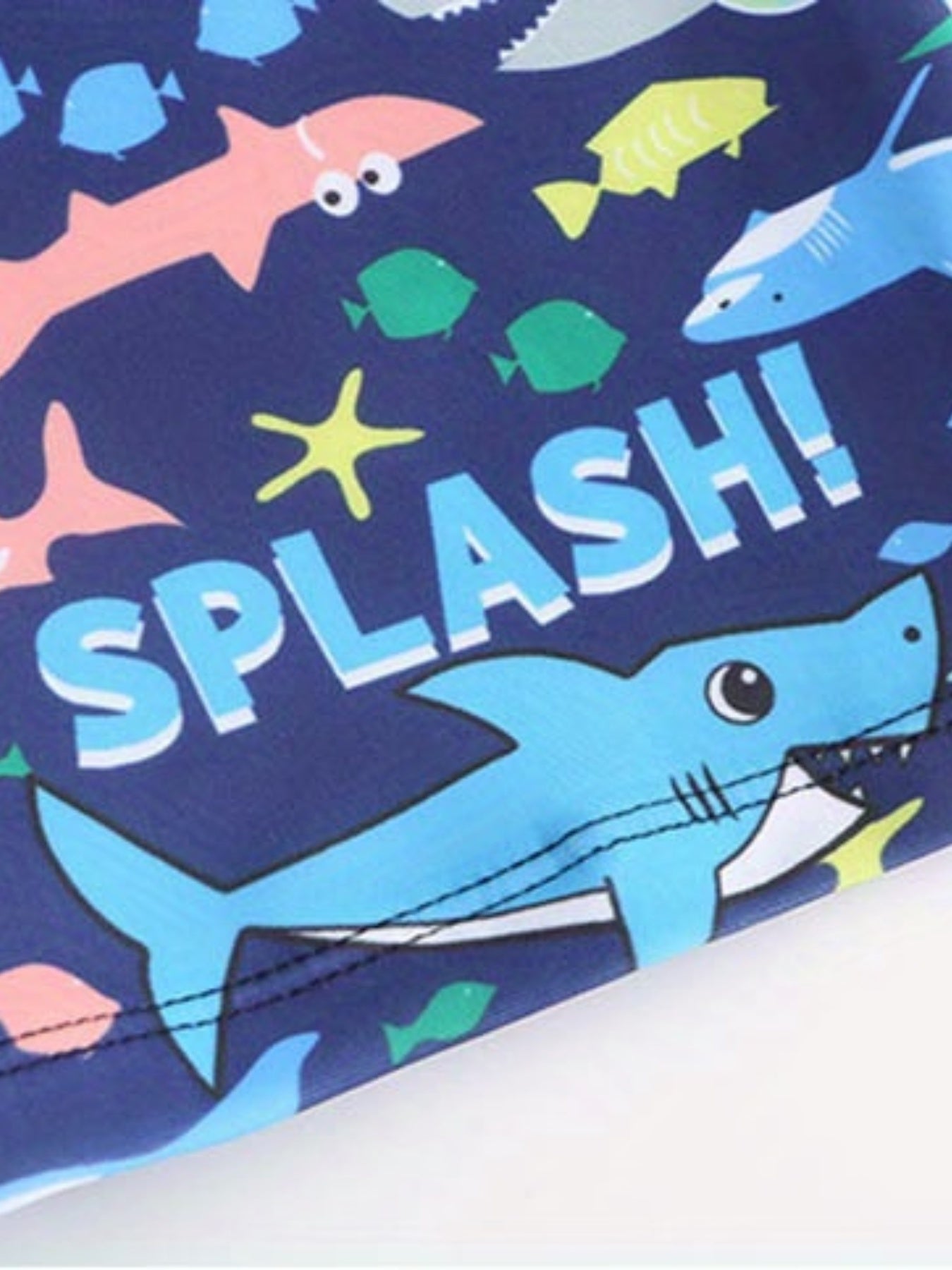 Boys Shark Swim Set - Trunks, Top & Cap - Beach Vacation Clothes