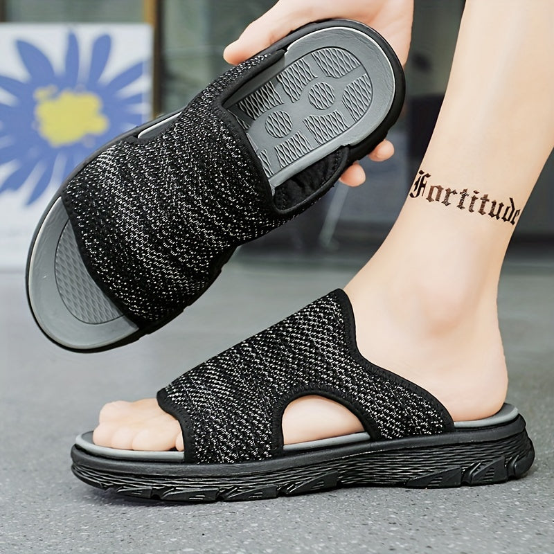 Men's Open Toe Slides Non Slip House Shoes Summer
