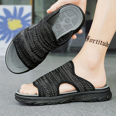 Men's Open Toe Slides Non Slip House Shoes Summer