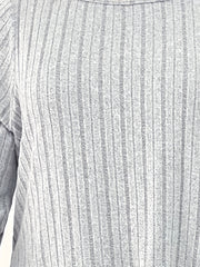 Solid Lantern Sleeve Knit Top