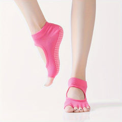 Toeless Anti skid Yoga Socks Backless Gripper Socks For Pilates Barre Ballet