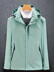 Women's Soft Shell Ski Jacket Windproof & Waterproof Full Zipper Snow Coat