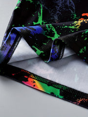 Luminous Tie Dye Printed Sports Tank Top Glow In The Dark Graphic