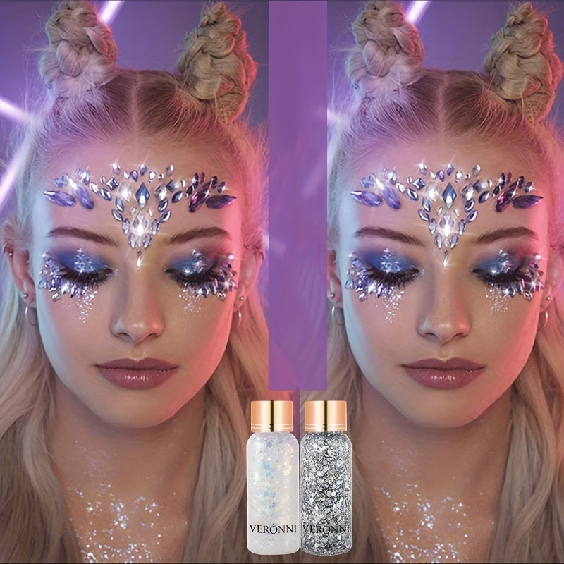 Mermaid Scale Sequins Body Glitter Gel for Party Makeup