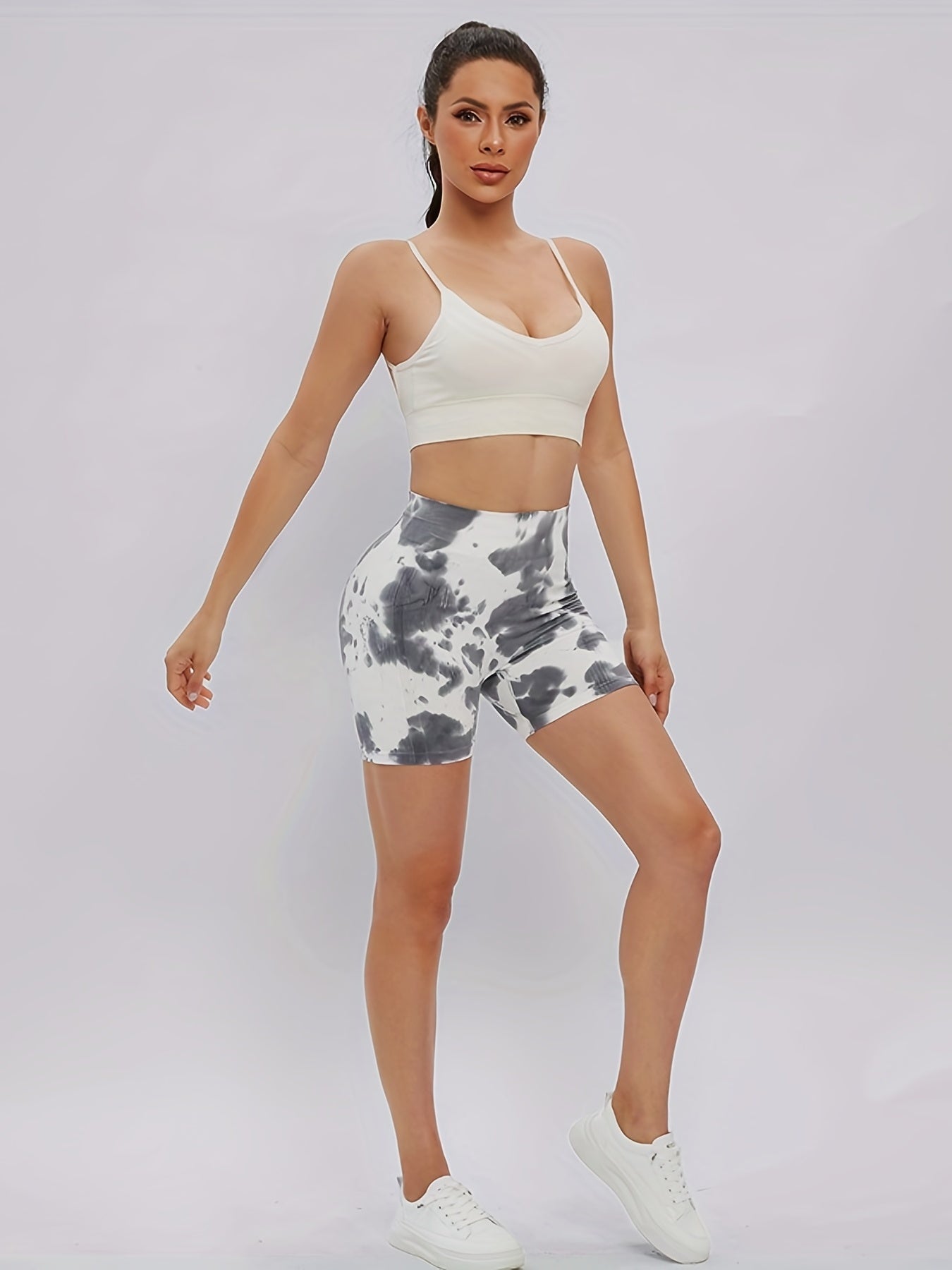 Tie Dye High Waist Sports Shorts for Women