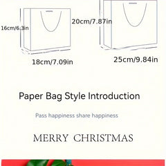 2pcs Portable Christmas Gift Bags With Handles Ribbons Cards