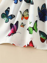 Toddler Girls Cold Shoulder Butterfly Graphic Dress
