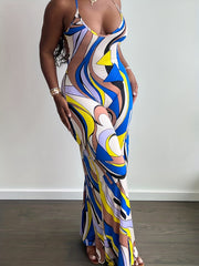 Colorblock Print Cami Jumpsuit