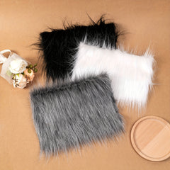 1pc Faux Fur Fabric Cuts Square Plush Pieces Pre Cut Patch Sewing Fur Cuts