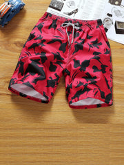 Quick Dry Mesh Lining Drawstring Men's Swim Trunks