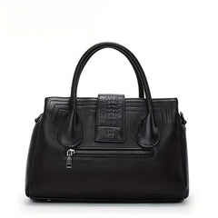 Women's Leather Handbag Solid Zipper Closure Tote