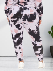 Tie Dye Co-ord Set Women's Casual Sweatshirt & Sweatpants