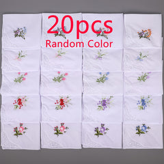 Embroidered Square Scarf Lightweight Lace Handkerchief Unisex