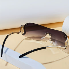 Y2K Wrap Around Sunglasses Gradient Lens Shield Glasses UV400