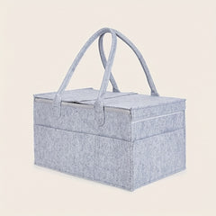 Foldable Flip Top Felt Mommy Diaper Storage Bag with Multiple Compartments