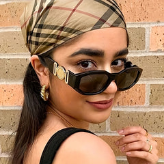 Vintage Polygonal Sunglasses Woman UV Protection Disco Glasses