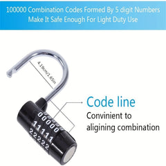 5 Digit Combination Lock 2 Pack, Padlock with 2 Combination Locks