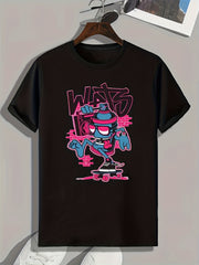 Skateboarding Print Men's Graphic T-shirt for Summer