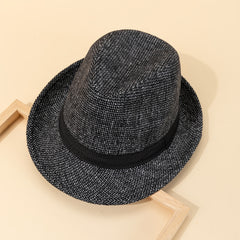 Mens Woolen Stripe Cowboy Top Hat