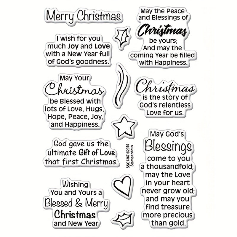 1pc Merry Christmas Clear Silicone Stamp for DIY Scrapbooking