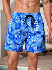 Men's Floral Print Swim Trunks for Summer
