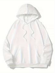 Men's Solid Hoodie Pullover Sweatshirt with Pocket