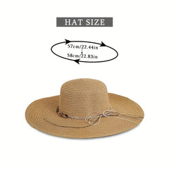 Wide Brim Summer Sun Hat Casual Straw Hat Outdoor Travel Beach Hat