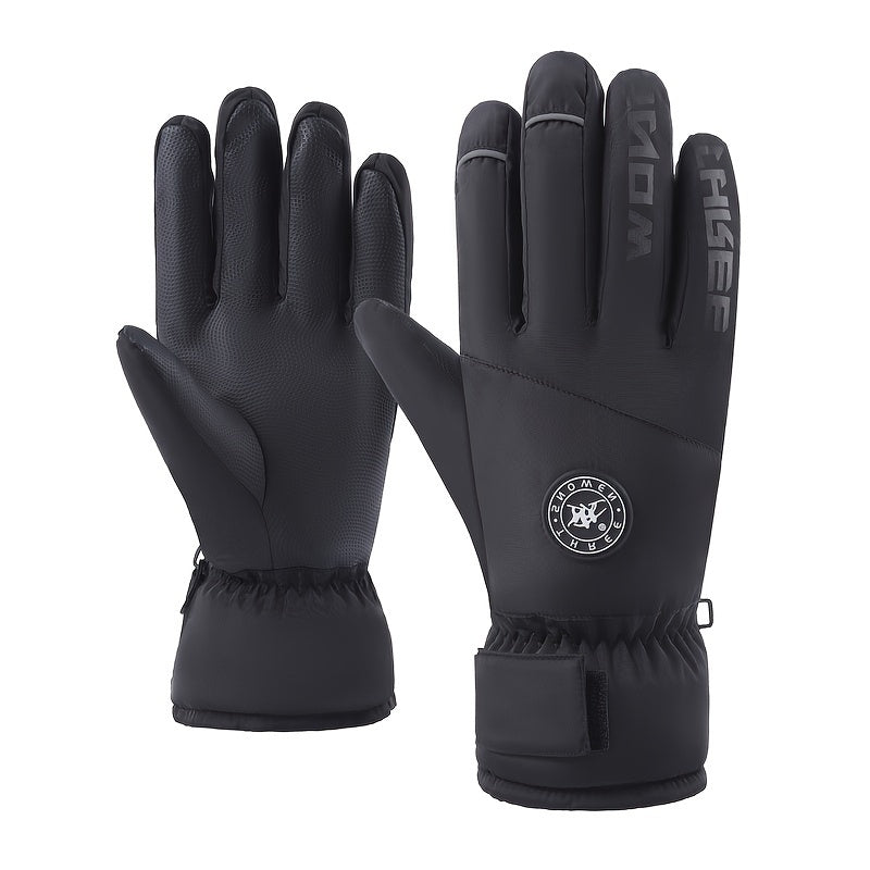 Men's Winter Windproof Waterproof Gloves With Velvet Lining