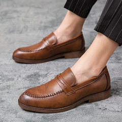 Men's Stitch Detail Loafer Shoes Comfy Non slip Slip On Shoes