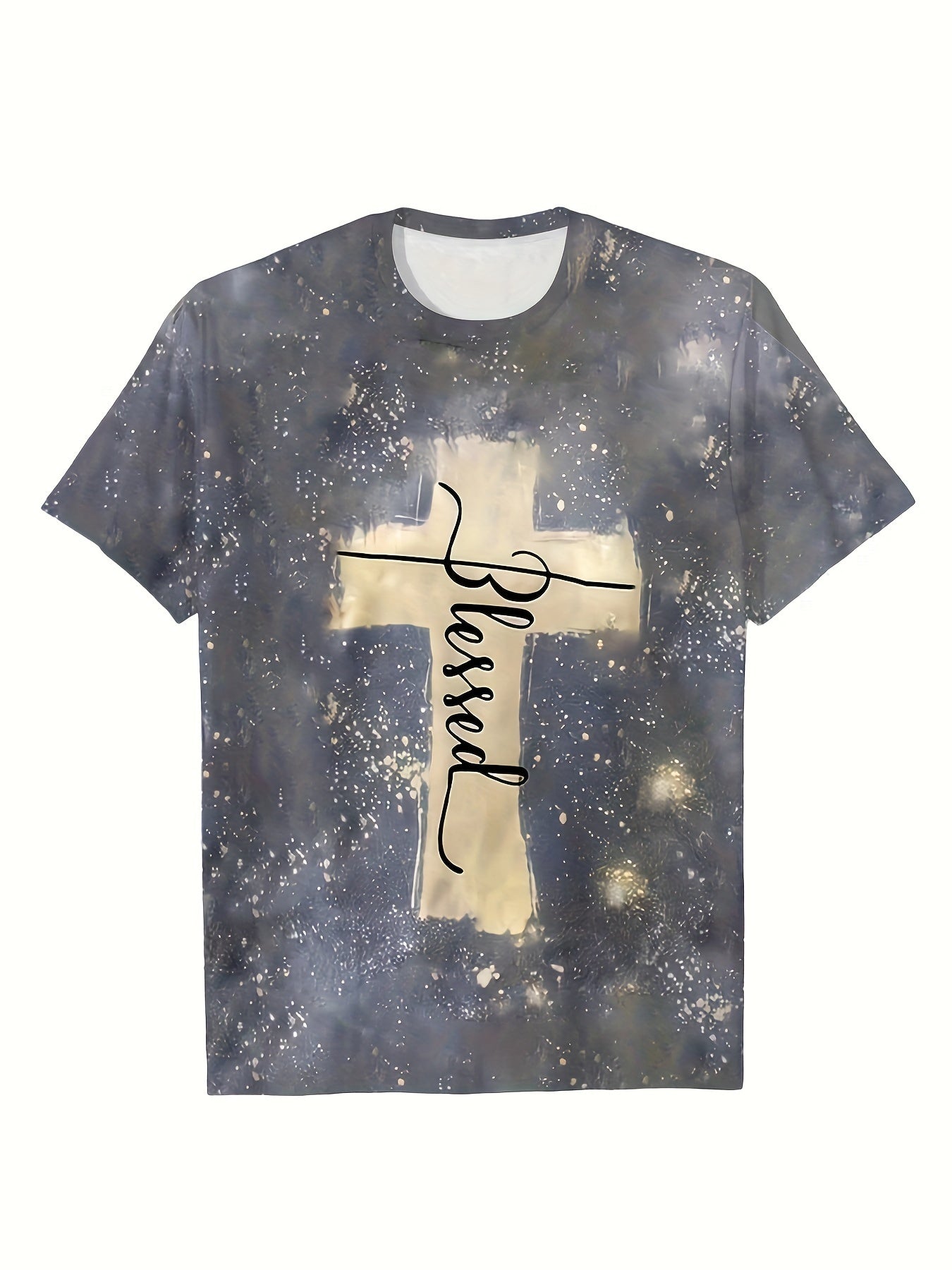 Breathable Cross & Letter Print Short Sleeve T shirt Girls Spring Summer Gift