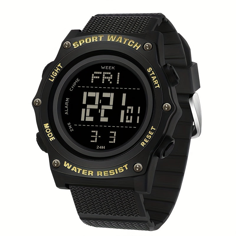 SANDA Sport Digital Watch 5ATM Luminous Display Stopwatch Alarm TPU Strap